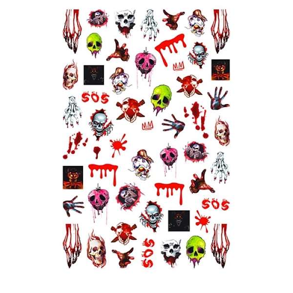 PandaHall Halloween Nail Stickers, Skull Claw Print Self-adhesive Nail Art Supplies, for Woman Girls DIY Nail Art Design, Skull Pattern...
PandaHall Halloween Nail Stickers, Skull Claw Print Self-adhesive Nail Art Supplies, for Woman Girls DIY Nail Art Design, Skull Pattern...