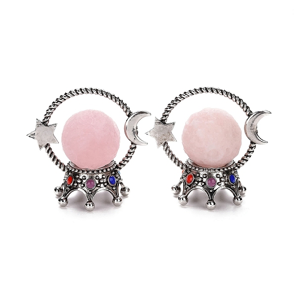 PandaHall Natural Rose Quartz Sphere Display Decorations, with Alloy Enamel Pedestal, Star with Moon, Antique Silver, 79x82x50mm Rose Quartz...
PandaHall Natural Rose Quartz Sphere Display Decorations, with Alloy Enamel Pedestal, Star with Moon, Antique Silver, 79x82x50mm Rose Quartz...