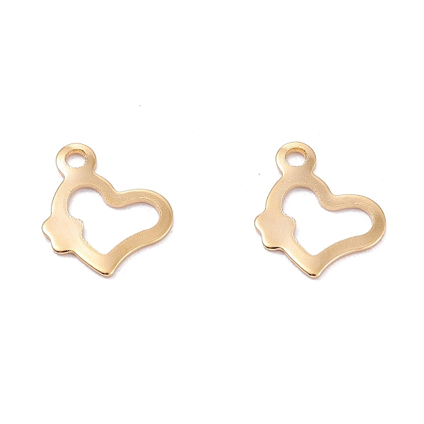 PandaHall 201 Stainless Steel Charms, Hollow, Heart, Real 18k Gold Plated, 9x11.5x0.8mm, Hole: 1.4mm 201 Stainless Steel Heart
PandaHall 201 Stainless Steel Charms, Hollow, Heart, Real 18k Gold Plated, 9x11.5x0.8mm, Hole: 1.4mm 201 Stainless Steel Heart