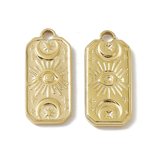 PandaHall Vacuum Plating 201 Stainless Steel Charms, Rectangle with Moon & Star & Eye Charm, Real 18K Gold Plated, 22x10x1.5mm, Hole: 2.2mm...
PandaHall Vacuum Plating 201 Stainless Steel Charms, Rectangle with Moon & Star & Eye Charm, Real 18K Gold Plated, 22x10x1.5mm, Hole: 2.2mm...