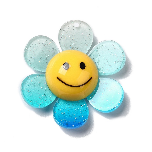 PandaHall Acrylic Big Pendants with Glitter Powder, Two Tone Flower with Smile, Deep Sky Blue, 52x48x14.5mm, Hole: 2mm Acrylic Flower
PandaHall Acrylic Big Pendants with Glitter Powder, Two Tone Flower with Smile, Deep Sky Blue, 52x48x14.5mm, Hole: 2mm Acrylic Flower