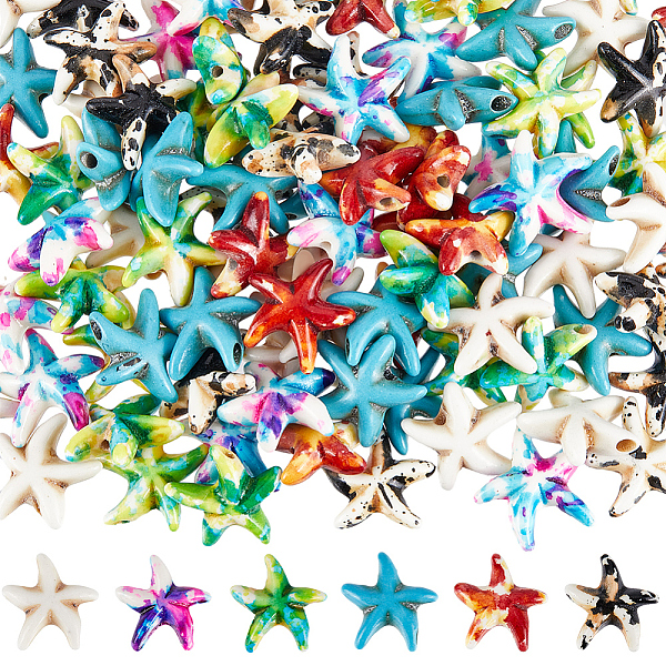 PandaHall SUNNYCLUE 120Pcs 6 Colors Synthetic Turquoise Dyed Beads Strands, Fuel Injection Effect, Starfish, Mixed Color..., Multicolor
PandaHall SUNNYCLUE 120Pcs 6 Colors Synthetic Turquoise Dyed Beads Strands, Fuel Injection Effect, Starfish, Mixed Color..., Multicolor