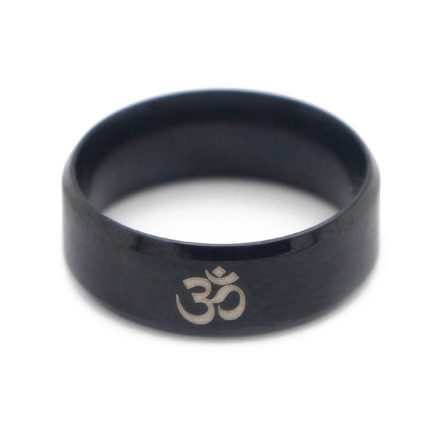 PandaHall Ohm/Aum Yoga Theme Stainless Steel Plain Band Ring for Women, Electrophoresis Black, US Size 7(17.3mm) Stainless Steel
PandaHall Ohm/Aum Yoga Theme Stainless Steel Plain Band Ring for Women, Electrophoresis Black, US Size 7(17.3mm) Stainless Steel