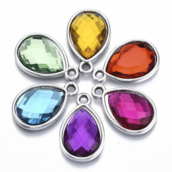 PandaHall UV Plating Acrylic Pendants, with Acrylic Rhinestone, Faceted, Teardrop, Platinum, Mixed Color, 25x16x4.5mm, Hole: 2mm Acrylic..., Multicolor
PandaHall UV Plating Acrylic Pendants, with Acrylic Rhinestone, Faceted, Teardrop, Platinum, Mixed Color, 25x16x4.5mm, Hole: 2mm Acrylic..., Multicolor