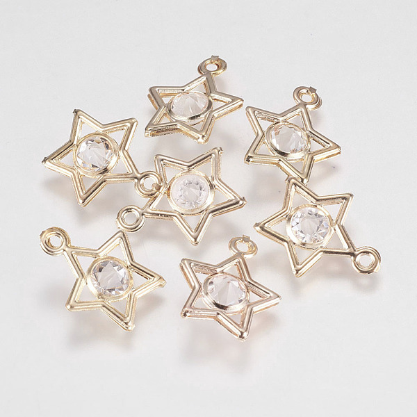 PandaHall Glass Rhinestone Pendants, with Iron Findings, Star, Golden, 18x14.5x5mm, Hole: 1mm Iron+Glass Star
PandaHall Glass Rhinestone Pendants, with Iron Findings, Star, Golden, 18x14.5x5mm, Hole: 1mm Iron+Glass Star