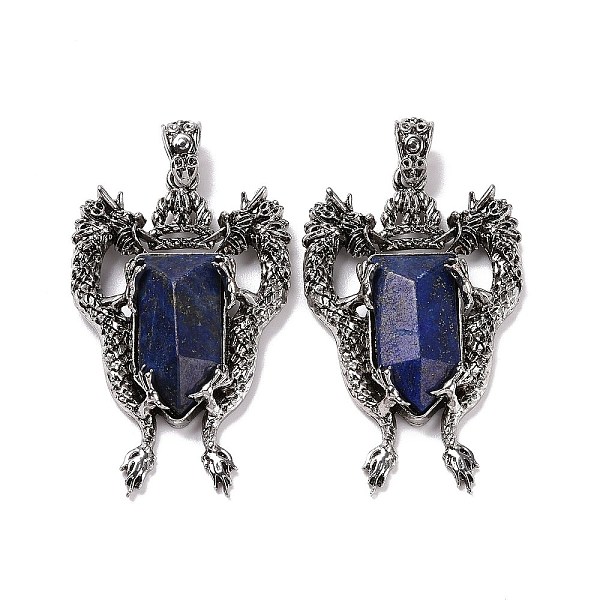 PandaHall Natural Lapis Lazuli Faceted Big Pendants, Dragon Charms, with Antique Silver Plated Alloy Findings, 52x33x8mm, Hole: 6x4mm Lapis...
PandaHall Natural Lapis Lazuli Faceted Big Pendants, Dragon Charms, with Antique Silver Plated Alloy Findings, 52x33x8mm, Hole: 6x4mm Lapis...