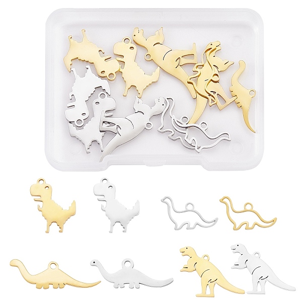 PandaHall 16Pcs 8 Style 201 & 304 Stainless Steel Pendants, Dinosaur, Platinum & Golden, 8~19.5x15.5~26x0.9~1mm, Hole: 1.2~1.8mm, 2pcs/style...
PandaHall 16Pcs 8 Style 201 & 304 Stainless Steel Pendants, Dinosaur, Platinum & Golden, 8~19.5x15.5~26x0.9~1mm, Hole: 1.2~1.8mm, 2pcs/style...