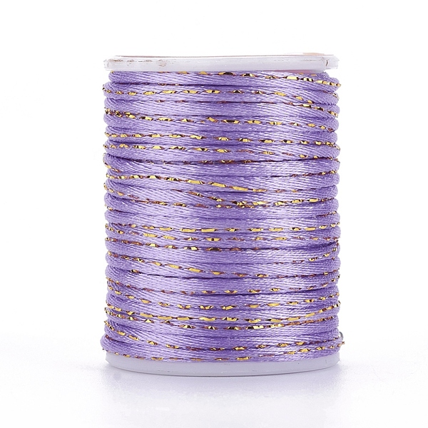 PandaHall Polyester Cord, with Gold Metallic Cord, Chinese Knotting Cord, Lilac, 1.5mm, about 4.37 yards(4m)/roll Polyester Purple
PandaHall Polyester Cord, with Gold Metallic Cord, Chinese Knotting Cord, Lilac, 1.5mm, about 4.37 yards(4m)/roll Polyester Purple