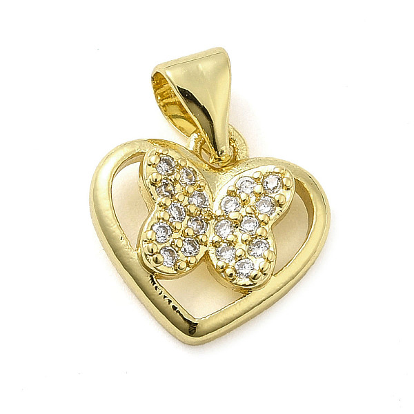 PandaHall Rack Plating Brass Micro Pave Clear Cubic Zirconia Charms, Long-Lasting Plated, Cadmium Free & Lead Free, Heart with Butterfly...
PandaHall Rack Plating Brass Micro Pave Clear Cubic Zirconia Charms, Long-Lasting Plated, Cadmium Free & Lead Free, Heart with Butterfly...