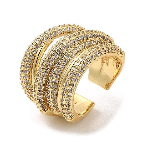PandaHall Rack Plating Brass Criss Cross Open Cuff Rings with Cubic Zirconia, Lead Free & Cadmium Free, Real 18K Gold Plated, Inner Diameter...
PandaHall Rack Plating Brass Criss Cross Open Cuff Rings with Cubic Zirconia, Lead Free & Cadmium Free, Real 18K Gold Plated, Inner Diameter...