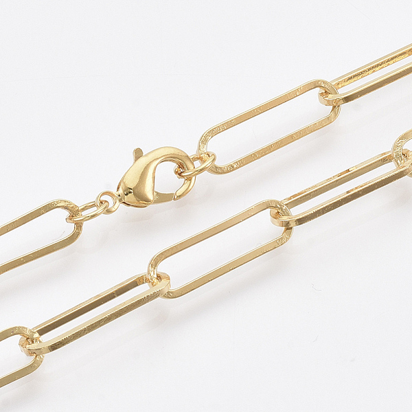 PandaHall Brass Flat Oval Paperclip Chain Necklace Making, with Lobster Claw Clasps, Real 18K Gold Plated, 24.01 inch(61cm), Link...
PandaHall Brass Flat Oval Paperclip Chain Necklace Making, with Lobster Claw Clasps, Real 18K Gold Plated, 24.01 inch(61cm), Link...