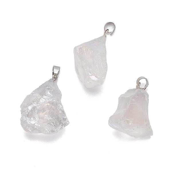 PandaHall 3Pcs Electroplate Natural Crystal Pendants, with Platinum Tone Alloy Snap on Bails, AB Color Plated, Nuggets, 28~32x17~22x15~20mm...
PandaHall 3Pcs Electroplate Natural Crystal Pendants, with Platinum Tone Alloy Snap on Bails, AB Color Plated, Nuggets, 28~32x17~22x15~20mm...