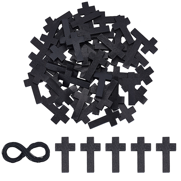 PandaHall 50Pcs Spray Painted Wood Pendants, Religion Corss Charm, with 1 Bundle Winding Waxed Polyester Cord, Black, Cross: 41x23.5x5mm...
PandaHall 50Pcs Spray Painted Wood Pendants, Religion Corss Charm, with 1 Bundle Winding Waxed Polyester Cord, Black, Cross: 41x23.5x5mm...