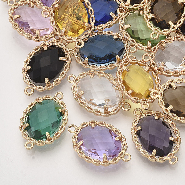PandaHall Faceted Glass Links connectors, with Golden Tone Brass Open Back Settings, Oval, Mixed Color, 21.5~22.5x14.5x4.5~5.5mm, Hole..., Multicolor
PandaHall Faceted Glass Links connectors, with Golden Tone Brass Open Back Settings, Oval, Mixed Color, 21.5~22.5x14.5x4.5~5.5mm, Hole..., Multicolor