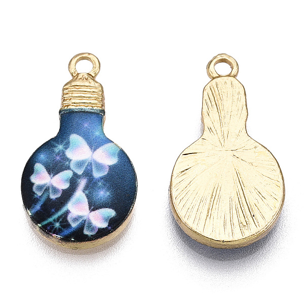 PandaHall Printed Alloy Enamel Pendants, Lead Free & Nickel Free & Cadmium Free, Light Gold, Light Bulb Charm, Butterfly Pattern...
PandaHall Printed Alloy Enamel Pendants, Lead Free & Nickel Free & Cadmium Free, Light Gold, Light Bulb Charm, Butterfly Pattern...