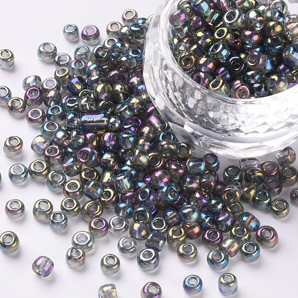 PandaHall 6/0 Round Glass Seed Beads, Transparent Colours Rainbow, Round Hole, Dark Gray, 6/0, 4mm, Hole: 1.5mm, about 450pcs/50g, 50g/bag...
PandaHall 6/0 Round Glass Seed Beads, Transparent Colours Rainbow, Round Hole, Dark Gray, 6/0, 4mm, Hole: 1.5mm, about 450pcs/50g, 50g/bag...