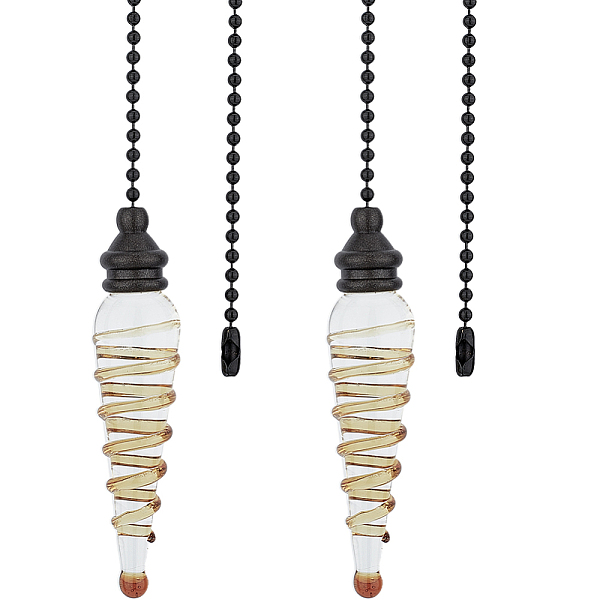 PandaHall Glass Celling Fan Pull Chain Extender, with Brass Ball Chain, Spiral Cone Pendant Decoration, Yellow, 390mm, Pendant: 79x20mm...
PandaHall Glass Celling Fan Pull Chain Extender, with Brass Ball Chain, Spiral Cone Pendant Decoration, Yellow, 390mm, Pendant: 79x20mm...