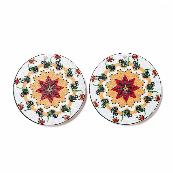 PandaHall Printed Opaque Acrylic Pendants, Flat Round with Flower Pattern, White, 37.5~38x2.5mm, Hole: 2mm Acrylic Flat Round White
PandaHall Printed Opaque Acrylic Pendants, Flat Round with Flower Pattern, White, 37.5~38x2.5mm, Hole: 2mm Acrylic Flat Round White