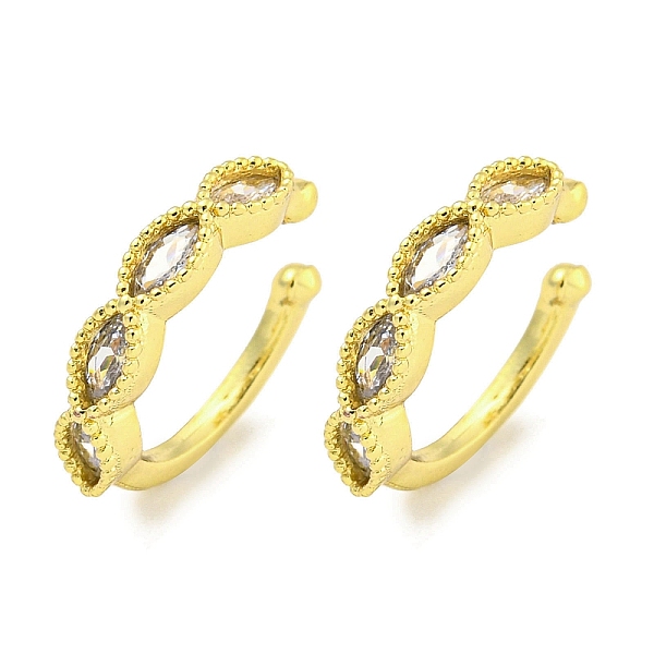 PandaHall Brass Micro Pave Cubic Zirconia Cuff Earrings, for Women, Horse Eye, Real 18K Gold Plated, 14x2.8mm Brass Horse Eye Clear
PandaHall Brass Micro Pave Cubic Zirconia Cuff Earrings, for Women, Horse Eye, Real 18K Gold Plated, 14x2.8mm Brass Horse Eye Clear