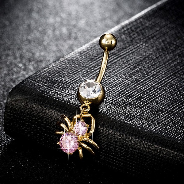 PandaHall Piercing Jewelry, Brass Cubic Zirconia Navel Ring, Belly Rings, with Surgical Stainless Steel Bar, Cadmium Free & Lead Free, Real..., Pink
PandaHall Piercing Jewelry, Brass Cubic Zirconia Navel Ring, Belly Rings, with Surgical Stainless Steel Bar, Cadmium Free & Lead Free, Real..., Pink