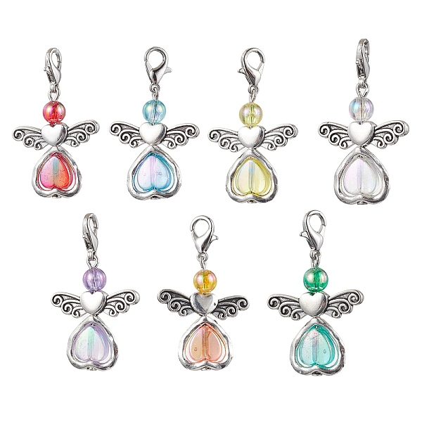 PandaHall 7Pcs 7 Colors Angel Acrylic Pendant Decorations, with Alloy Pendants and Swivel Lobster Claw Clasps, Mixed Color, 38mm, 1pc/color..., Multicolor
PandaHall 7Pcs 7 Colors Angel Acrylic Pendant Decorations, with Alloy Pendants and Swivel Lobster Claw Clasps, Mixed Color, 38mm, 1pc/color..., Multicolor