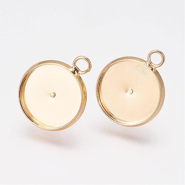 PandaHall Brass Stud Earring Settings, Flat Round, Real 24K Gold Plated, Tray: 12mm, 17x14x2mm, Pin: 0.7mm Brass Flat Round
PandaHall Brass Stud Earring Settings, Flat Round, Real 24K Gold Plated, Tray: 12mm, 17x14x2mm, Pin: 0.7mm Brass Flat Round