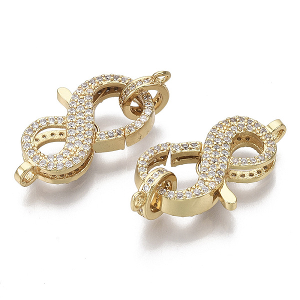 PandaHall Brass Micro Pave Clear Cubic Zirconia Lobster Claw Clasps, with Tube Bails, Nickel Free, Number 8, Real 16K Gold Plated, Clasp...
PandaHall Brass Micro Pave Clear Cubic Zirconia Lobster Claw Clasps, with Tube Bails, Nickel Free, Number 8, Real 16K Gold Plated, Clasp...