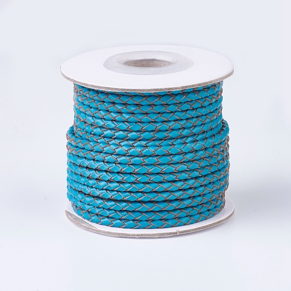 PandaHall Braided Leather Cords, Round, Turquoise, 3mm, about 10yards/roll Leather Round Green
PandaHall Braided Leather Cords, Round, Turquoise, 3mm, about 10yards/roll Leather Round Green