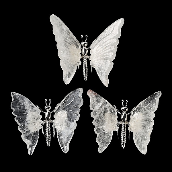 PandaHall Natural Quartz Crystal Mineral Ornaments, with Butterfly Alloy Holder, for Home Desktop Feng Shui Ornament...
PandaHall Natural Quartz Crystal Mineral Ornaments, with Butterfly Alloy Holder, for Home Desktop Feng Shui Ornament...