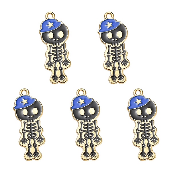 PandaHall 5Pcs Alloy Enamel Pendants, Skeleton with Hat Charm, Golden, Blue, 32.5x13x1.5mm, Hole: 1.6mm Alloy+Enamel Others Blue
PandaHall 5Pcs Alloy Enamel Pendants, Skeleton with Hat Charm, Golden, Blue, 32.5x13x1.5mm, Hole: 1.6mm Alloy+Enamel Others Blue
