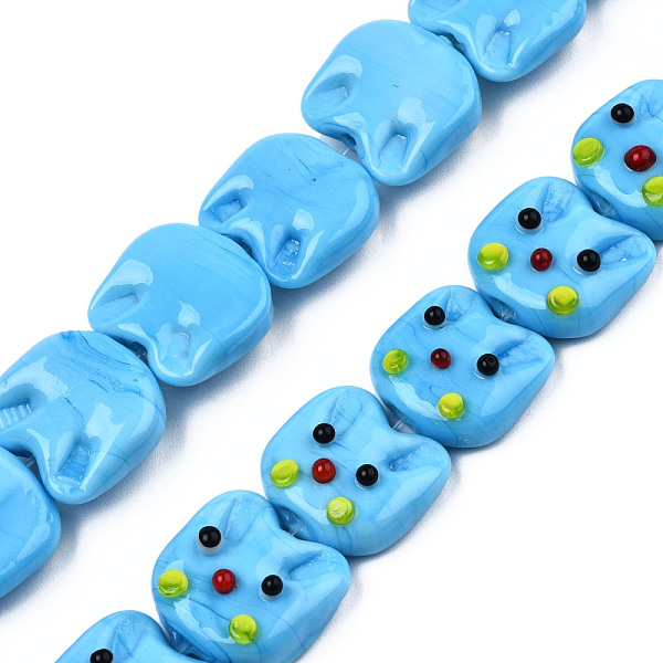 PandaHall Handmade Lampwork Beads, Cat's Head, Light Sky Blue, 15~16x16~16.5x7mm, Hole: 1.2mm, about 25pcs/strand, 14.37 inch(36.5cm)...
PandaHall Handmade Lampwork Beads, Cat's Head, Light Sky Blue, 15~16x16~16.5x7mm, Hole: 1.2mm, about 25pcs/strand, 14.37 inch(36.5cm)...