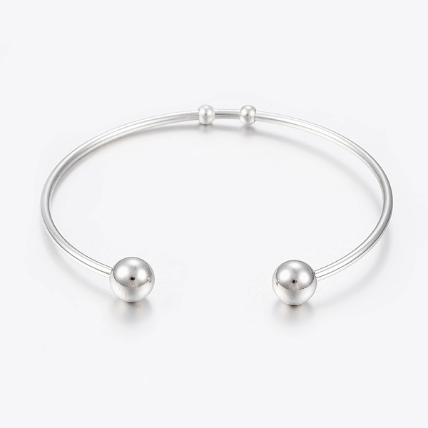 PandaHall 304 Stainless Steel Cuff Bangles, Stainless Steel Color, 50x60mm(2 inchx2-3/8 inch) 304 Stainless Steel
PandaHall 304 Stainless Steel Cuff Bangles, Stainless Steel Color, 50x60mm(2 inchx2-3/8 inch) 304 Stainless Steel