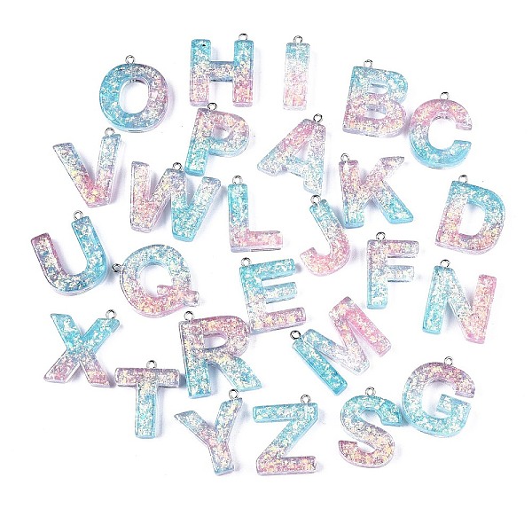 PandaHall Transparent Epoxy Resin Pendants, with Paillette and Platinum Tone Loops, Word, Random Mixed Letters, 26.5~33x9.5~35x7~8mm, Hole...
PandaHall Transparent Epoxy Resin Pendants, with Paillette and Platinum Tone Loops, Word, Random Mixed Letters, 26.5~33x9.5~35x7~8mm, Hole...