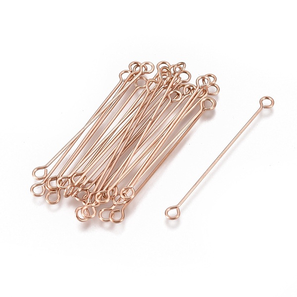 PandaHall Ion Plating(IP) 304 Stainless Steel Eye Pins, Double Sided Eye Pins, Rose Gold, 36x3x0.6mm, Hole: 1.6mm 304 Stainless Steel
PandaHall Ion Plating(IP) 304 Stainless Steel Eye Pins, Double Sided Eye Pins, Rose Gold, 36x3x0.6mm, Hole: 1.6mm 304 Stainless Steel