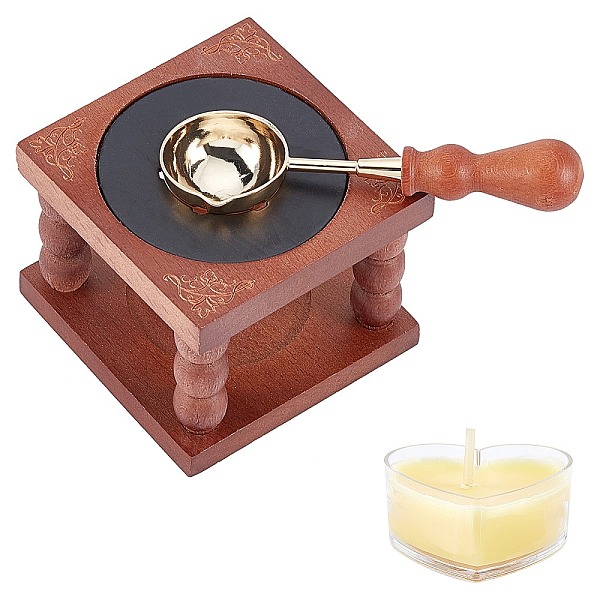 PandaHall Wax Seal Stamp Set, with Wood Wax Furnace and Wax Sticks Melting Spoon Tool, Coconut Brown, 65x65.5x51mm Wood Brown
PandaHall Wax Seal Stamp Set, with Wood Wax Furnace and Wax Sticks Melting Spoon Tool, Coconut Brown, 65x65.5x51mm Wood Brown