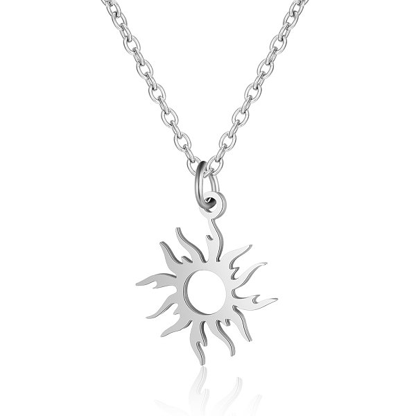 PandaHall 201 Stainless Steel Pendant Necklaces, with Cable Chains, Sun, Stainless Steel Color, 15.7 inch(40cm), 1.5mm, Sun: 18.5x16x1mm 201...
PandaHall 201 Stainless Steel Pendant Necklaces, with Cable Chains, Sun, Stainless Steel Color, 15.7 inch(40cm), 1.5mm, Sun: 18.5x16x1mm 201...