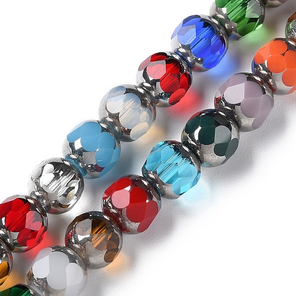 PandaHall Electroplate Glass Beads Strands, Faceted, Round, Platinum Plated, Mixed Color, 8x7.5mm, Hole: 1.4mm, about 40pcs/strand, 11.61''..., Multicolor
PandaHall Electroplate Glass Beads Strands, Faceted, Round, Platinum Plated, Mixed Color, 8x7.5mm, Hole: 1.4mm, about 40pcs/strand, 11.61''..., Multicolor
