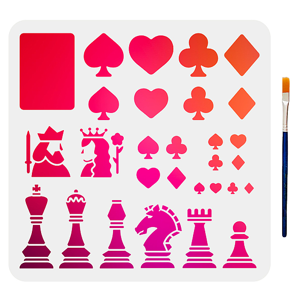 PandaHall MAYJOYDIY Playing Cards Chess Stencils Hearts Clubs Diamonds Spades Stencil 11.8×11.8inch International Chess Pieces Drawing...
PandaHall MAYJOYDIY Playing Cards Chess Stencils Hearts Clubs Diamonds Spades Stencil 11.8×11.8inch International Chess Pieces Drawing...