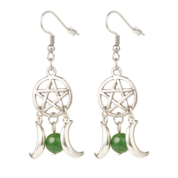 PandaHall Woven Net with Natural Malaysia Jade Dangle Earrings, Alloy Moon and Star Earrings for Women, 58mm, Pin: 0.7mm Malaysia Jade
PandaHall Woven Net with Natural Malaysia Jade Dangle Earrings, Alloy Moon and Star Earrings for Women, 58mm, Pin: 0.7mm Malaysia Jade