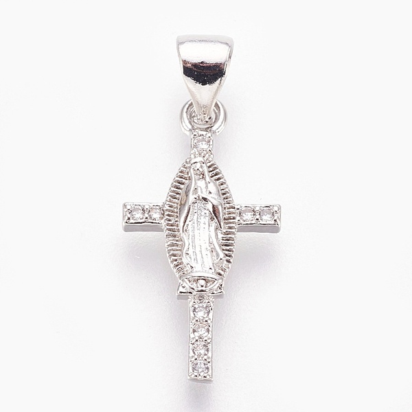 PandaHall Brass Micro Pave Cubic Zirconia Pendants, Lead Free & Cadmium Free & Nickel Free, Long-Lasting Plated, Cross with Virgin Mary..., Clear
PandaHall Brass Micro Pave Cubic Zirconia Pendants, Lead Free & Cadmium Free & Nickel Free, Long-Lasting Plated, Cross with Virgin Mary..., Clear