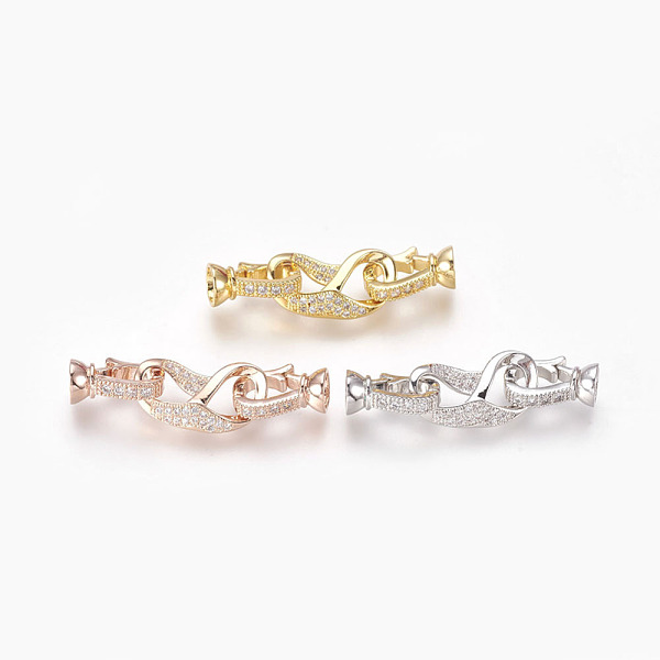 PandaHall Brass Micro Pave Cubic Zirconia Fold Over Clasps, Clear, Mixed Color, 38mm, Inner: 4mm Brass+Cubic Zirconia Clear
PandaHall Brass Micro Pave Cubic Zirconia Fold Over Clasps, Clear, Mixed Color, 38mm, Inner: 4mm Brass+Cubic Zirconia Clear
