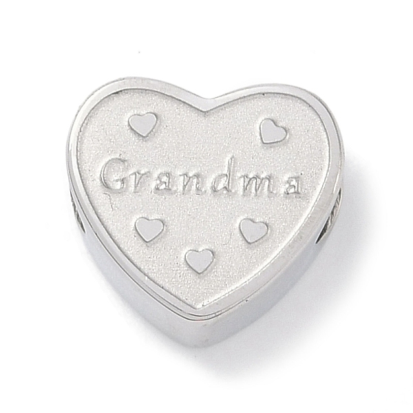 PandaHall 304 Stainless Steel European Beads, Large Hole Beads, Heart with Word Grandma, Stainless Steel Color, 10.5x12x1mm, Hole: 4.5mm 304...
PandaHall 304 Stainless Steel European Beads, Large Hole Beads, Heart with Word Grandma, Stainless Steel Color, 10.5x12x1mm, Hole: 4.5mm 304...