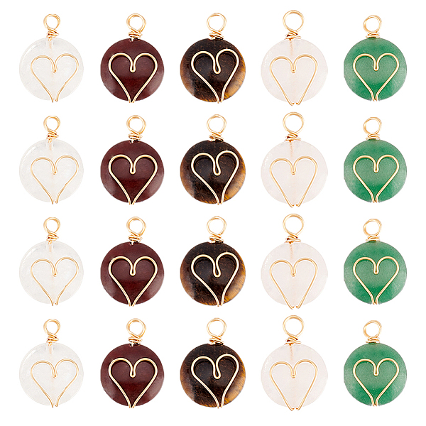 PandaHall DICOSMETIC 20Pcs 5 Styles Natural Mixed Stone Copper Wire Wrapped Pendants, Natural Red Rainbow Jasper & Quartz Crystal & Green...
PandaHall DICOSMETIC 20Pcs 5 Styles Natural Mixed Stone Copper Wire Wrapped Pendants, Natural Red Rainbow Jasper & Quartz Crystal & Green...