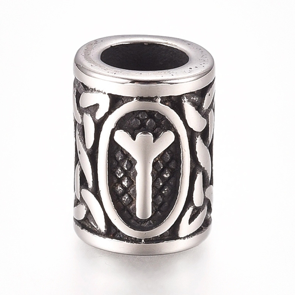 PandaHall 304 Stainless Steel European Beads, Large Hole Beads, Column with Runes/Futhark/Futhor, Antique Silver, 16.2x13.4mm, Hole: 8mm 304...
PandaHall 304 Stainless Steel European Beads, Large Hole Beads, Column with Runes/Futhark/Futhor, Antique Silver, 16.2x13.4mm, Hole: 8mm 304...