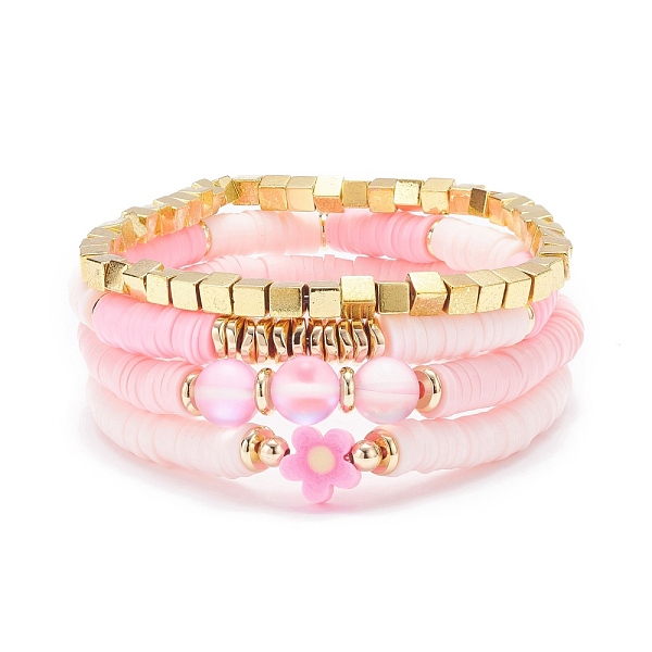 PandaHall 4Pcs 4 Style Polymer Clay Heishi Beaded Stretch Bracelets Set, Flower Preppy Bracelets with Synthetic Moonstone for Women, Golden..., Pink
PandaHall 4Pcs 4 Style Polymer Clay Heishi Beaded Stretch Bracelets Set, Flower Preppy Bracelets with Synthetic Moonstone for Women, Golden..., Pink
