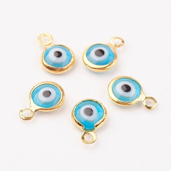 PandaHall Lampwork Charms, with Brass Findings, Flat Round/Eye, Golden, Deep Sky Blue, 9.5~10x6.5x2.5mm, Hole: 1.5mm Brass+Lampwork Flat...
PandaHall Lampwork Charms, with Brass Findings, Flat Round/Eye, Golden, Deep Sky Blue, 9.5~10x6.5x2.5mm, Hole: 1.5mm Brass+Lampwork Flat...
