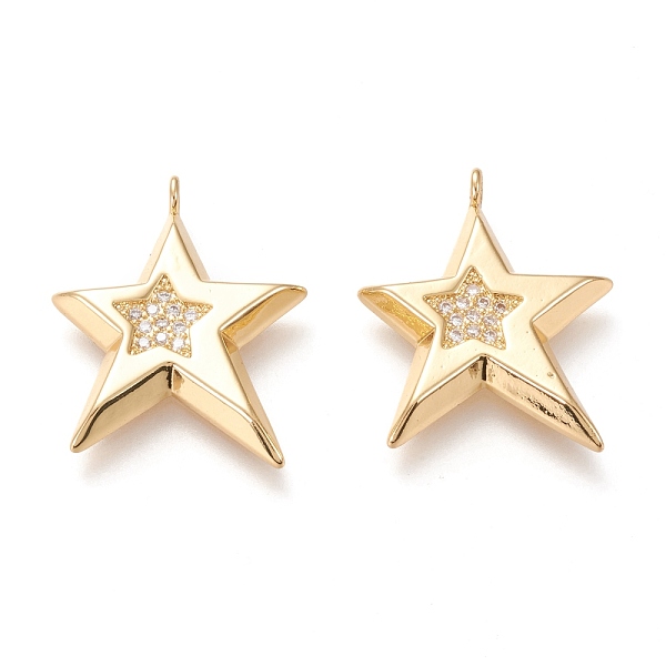 PandaHall Brass Micro Pave Clear Cubic Zirconia Pendants, Long-Lasting Plated, Star, Clear, Real 18K Gold Plated, 25x20.5x3mm, Hole: 1.6mm...
PandaHall Brass Micro Pave Clear Cubic Zirconia Pendants, Long-Lasting Plated, Star, Clear, Real 18K Gold Plated, 25x20.5x3mm, Hole: 1.6mm...