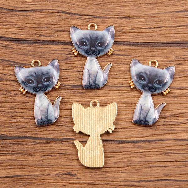 PandaHall Alloy Enamel Pendants, Light Gold, Cat Charm, Gray, 26x17mm Alloy+Enamel Cat Shape Gray
PandaHall Alloy Enamel Pendants, Light Gold, Cat Charm, Gray, 26x17mm Alloy+Enamel Cat Shape Gray