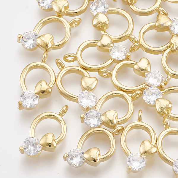 PandaHall Brass Cubic Zirconia Charms, Ring, Clear, Real 18K Gold Plated, 14x7~7.5x3.5mm, Hole: 1.5mm Brass+Cubic Zirconia Ring Clear
PandaHall Brass Cubic Zirconia Charms, Ring, Clear, Real 18K Gold Plated, 14x7~7.5x3.5mm, Hole: 1.5mm Brass+Cubic Zirconia Ring Clear