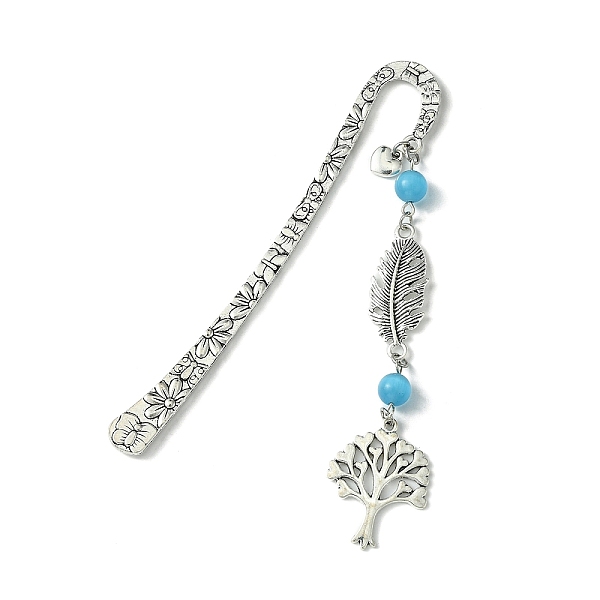 PandaHall Tree of Life Feather Tibetan Style Alloy Pendant Bookmark with Cat Eye, Tibetan Style Hook Bookmarks, Deep Sky Blue, 123x20mm...
PandaHall Tree of Life Feather Tibetan Style Alloy Pendant Bookmark with Cat Eye, Tibetan Style Hook Bookmarks, Deep Sky Blue, 123x20mm...